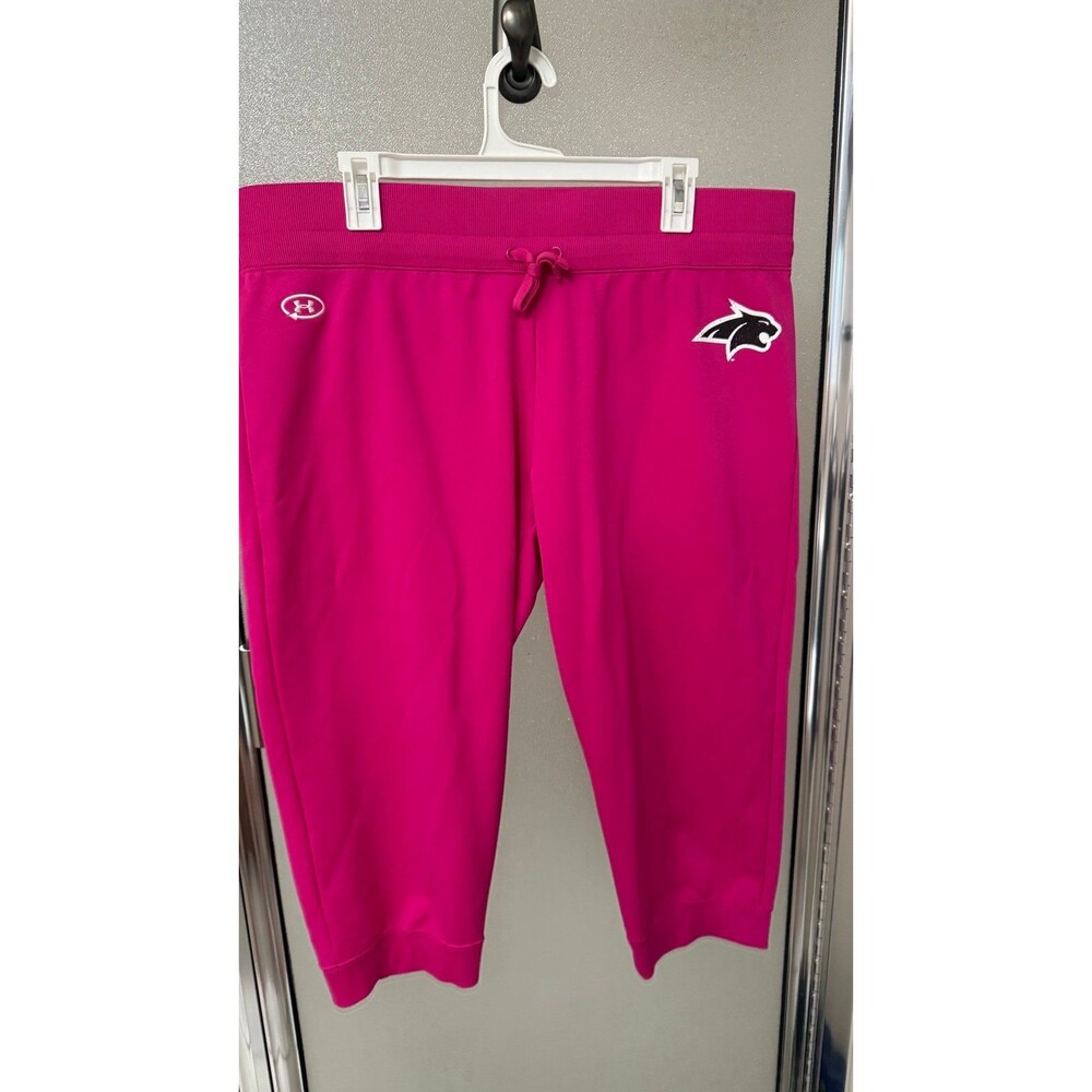Hot Pink Under Armour capri sweats XL Montana State MSU bobcats